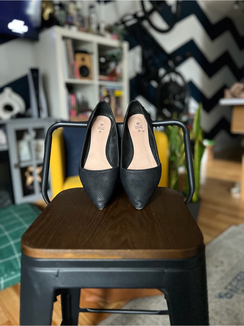 Call It Spring Black Pointed-Toe Flats